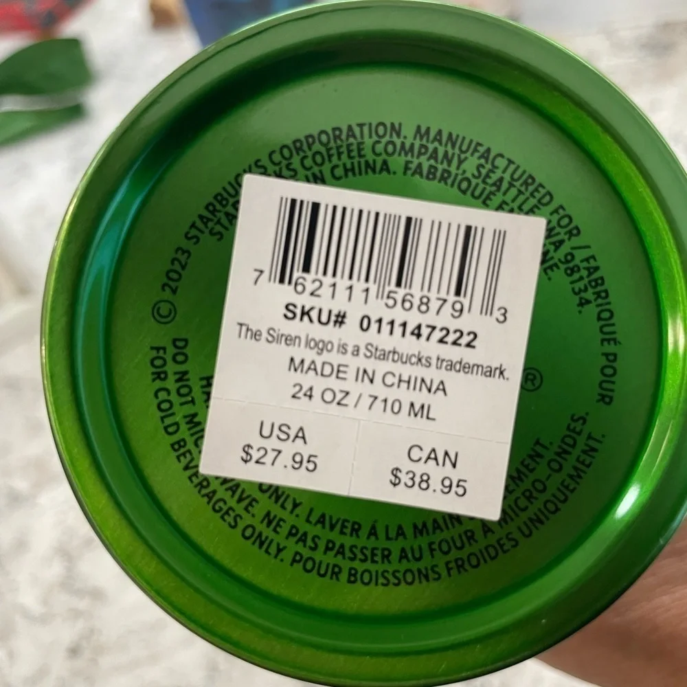 Starbucks Lime 'Green Shine' Holographic Shifting SS Tumbler. NWT.”Cat eye vibe”